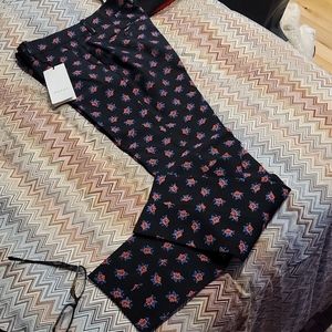 NWT Gucci Wool & Cotton Rose Printed Pant Size 40